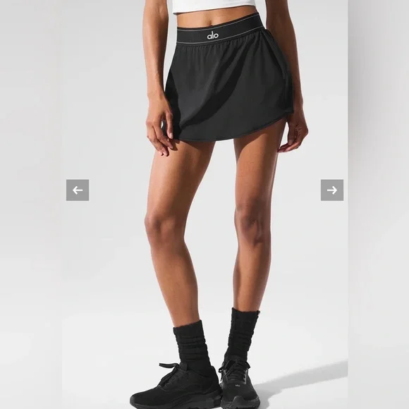 NWT ALO Yoga Black Match Point Tennis Skirt, XS - Picture 4 of 8